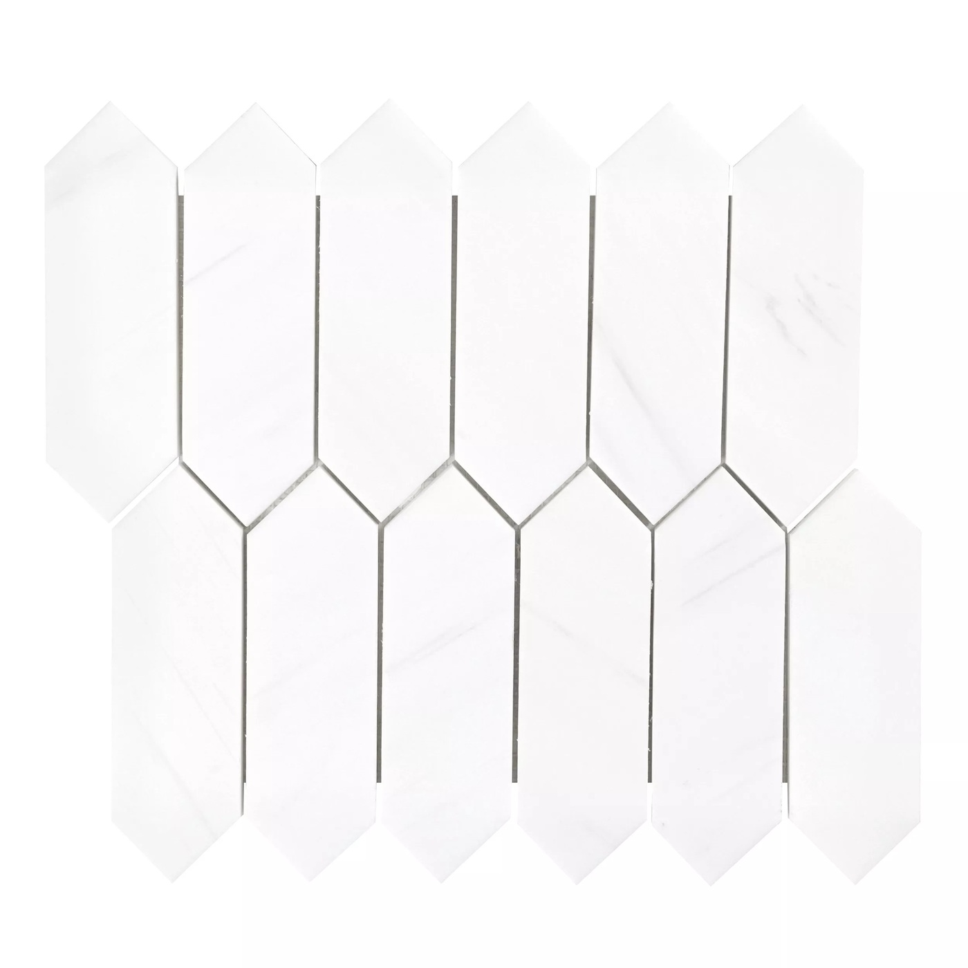 Dolomite First Class Picket Polished Marble Mosaic10x12 Dolomite First Class Picket Polished Marble Mosaic10x12