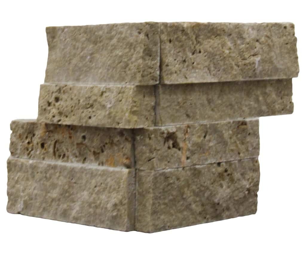 Noche Travertine Stack Stone Corner4 ¾”x6”x3/4” Noche Travertine Stack Stone Corner4 ¾”x6”x3/4”