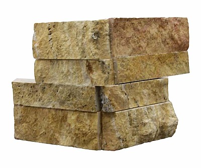 Scabos Travertine Stack Stone Corner4 ¾”x6”x3/4”