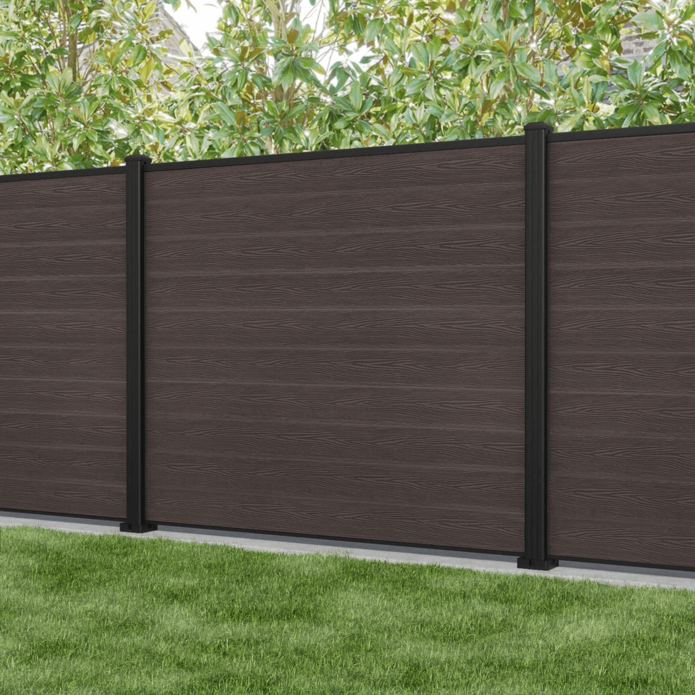 Classic Fence Dark Brown Double-sided profile surface Classic Fence Dark Brown Double-sided profile surface