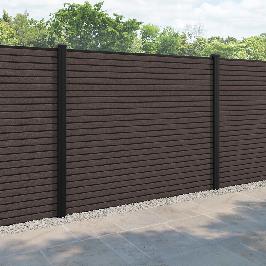Modern Fence Dark Brown Double-Sided Surface Modern Fence Dark Brown Double-Sided Surface