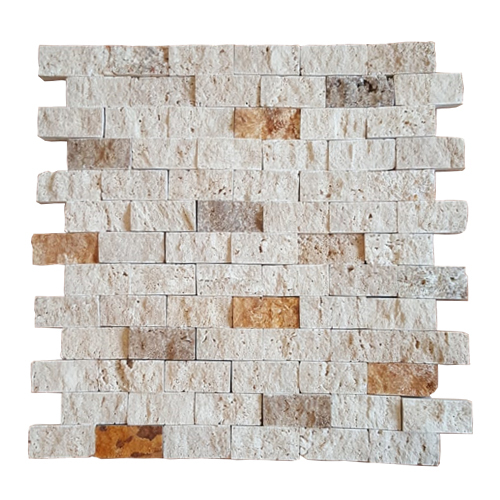 Stack Stone Travertine Mix White-yellow-noce 1x2 (12x12) Stack Stone Travertine Mix White-yellow-noce 1x2 (12x12)